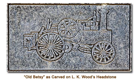 Old Betsy as carved on L. K. Wood's Headstone