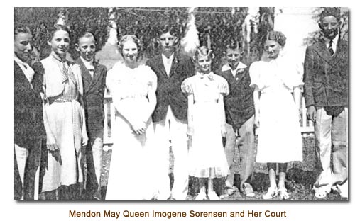 Mendon May Queen Imogene Sorensen and Her 1937 Court.
