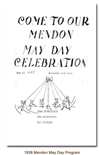 1938 Mendon May Day Program.