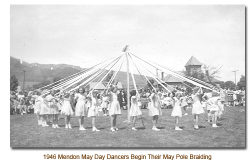 May Pole Dancers for Mendon May Day 1946.