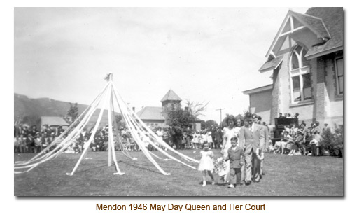 Mendon Utah May Queen Betty Lou Yonk and her court.