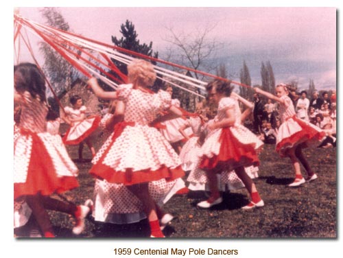 Mendon May Pole Dancers for 1959.