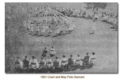 1961 Mendon May Day Court and May Pole Dancers